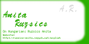 anita ruzsics business card